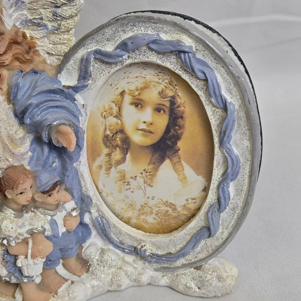 Polyresin Guardian Angel Picture Photo Frame by Lincolnshire With Box,‎ Vintage